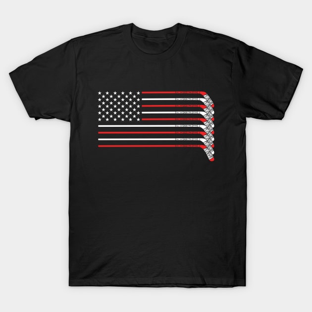 Hockey USA Flag T-Shirt by hibahouari1@outlook.com